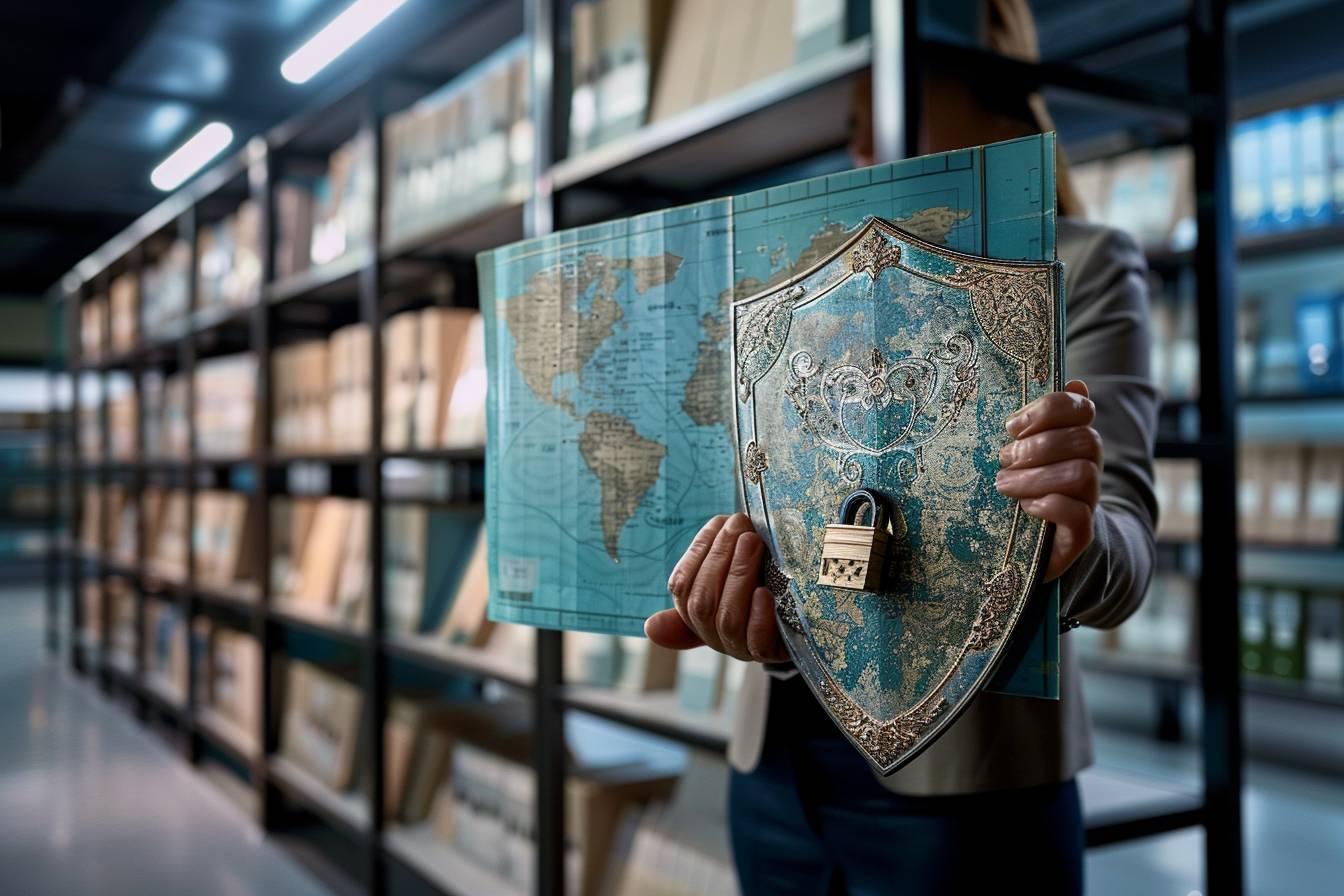 Une personne tenant un globe terrestre vintage avec un cadenas en guise de protection