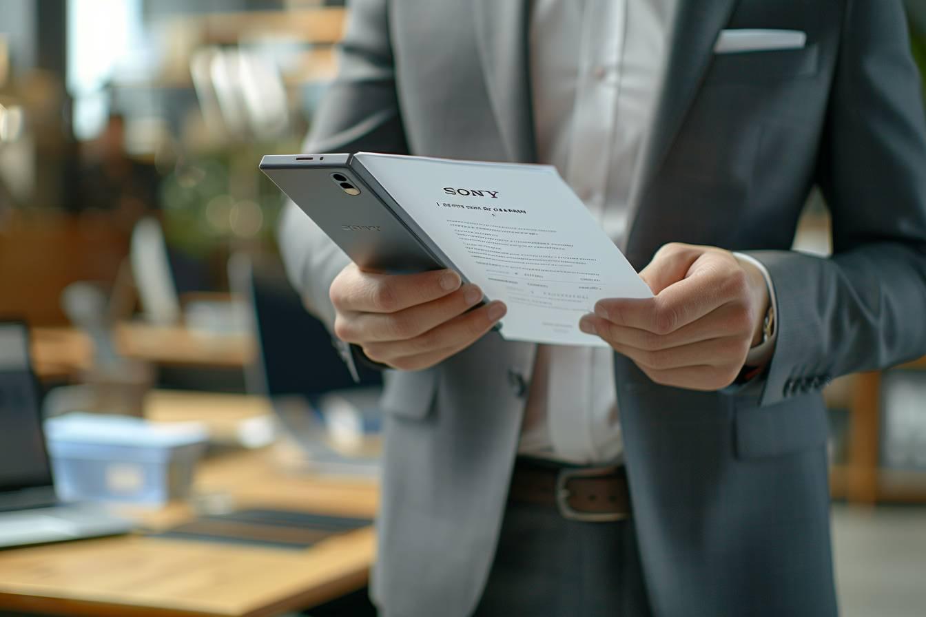Personne lisant attentivement les conditions d'un nouveau téléphone portable