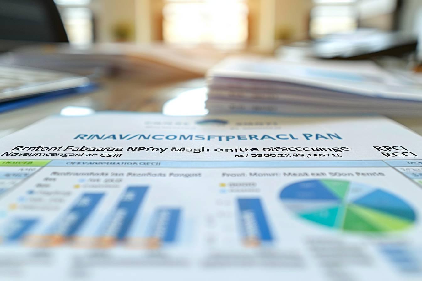 Une image montrant des documents financiers et des graphiques sur un bureau.